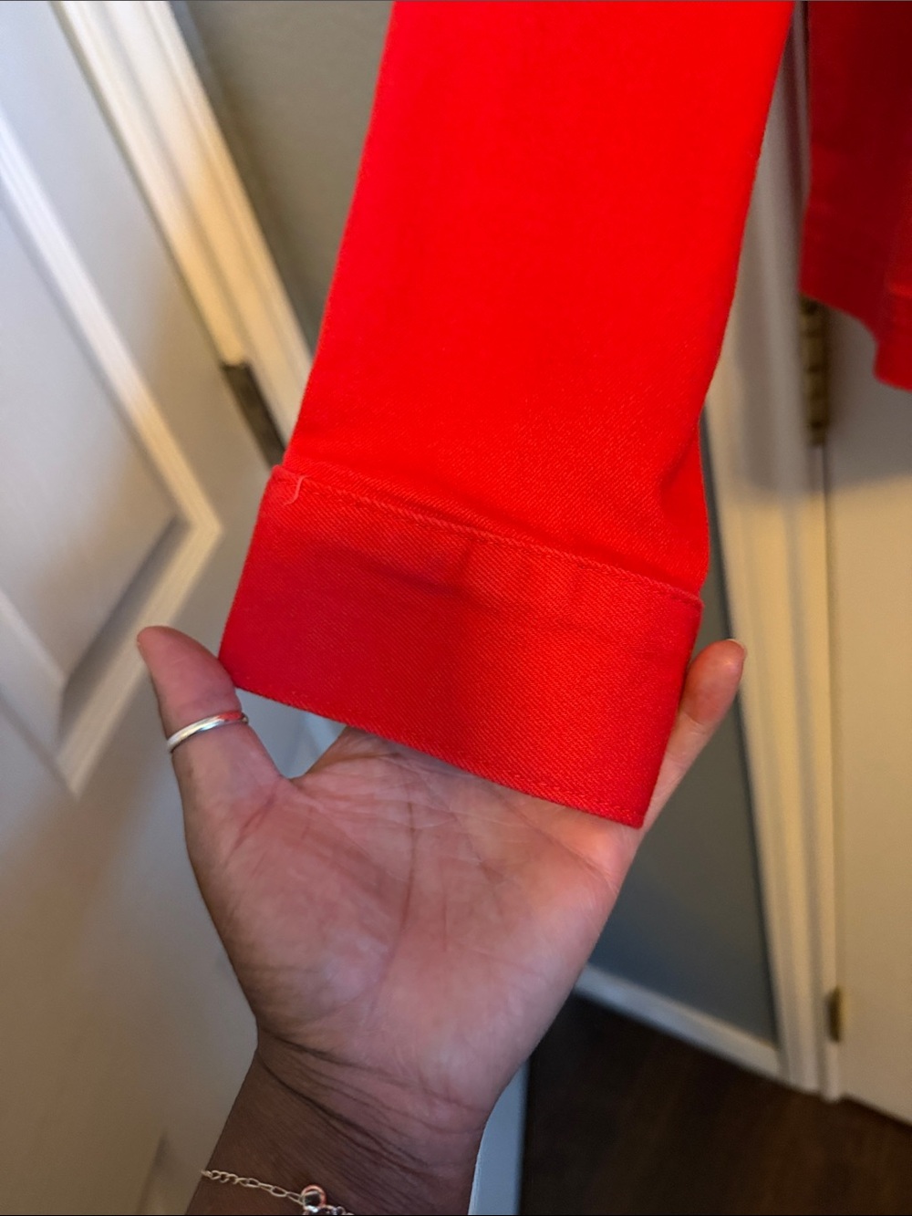 Free Assembly Red Cotton Jean Jacket - Picture 7 of 11